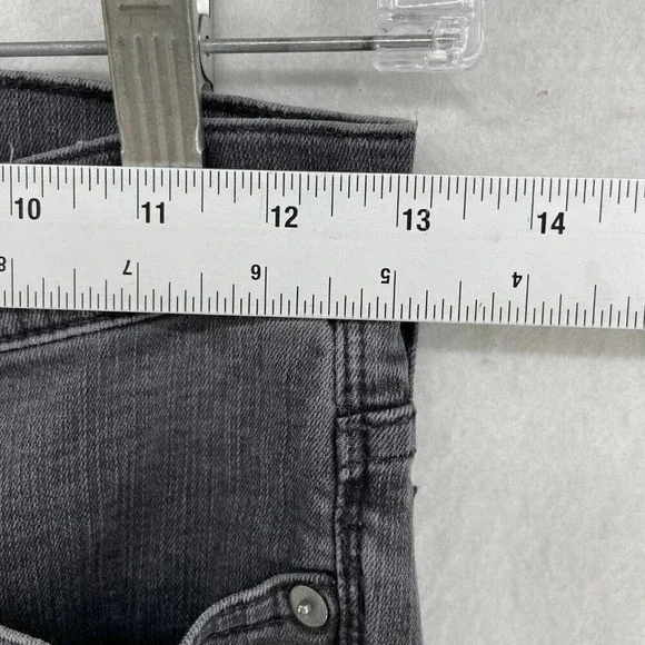 Madewell Jeans Womens 26 Black Wash High Rise Slim Skinny Raw Hem Button Denim - Picture 3 of 11